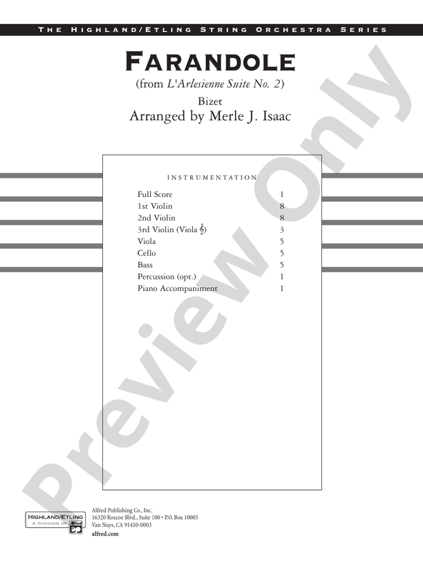 Farandole – String Orchestra Conductor Score & Parts (Digital Download)