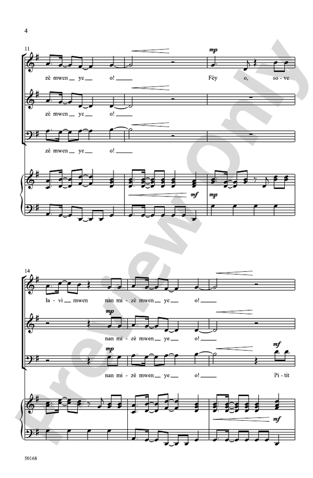 Fèy O! - 3-Part Mixed Choral Octavo (Digital Download)