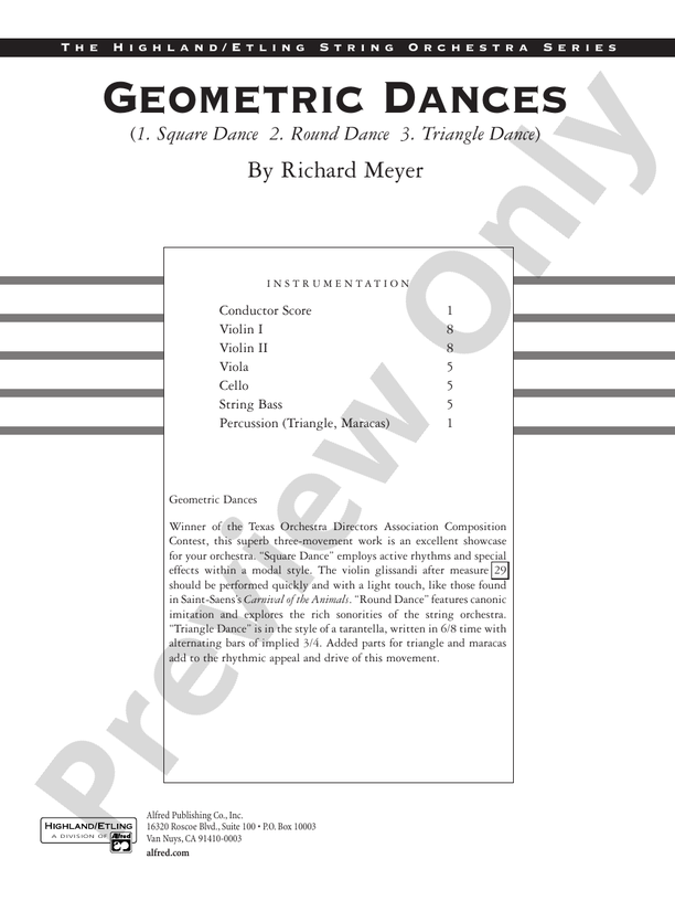 Geometric Dances – String Orchestra Conductor Score & Parts (Digital Download)
