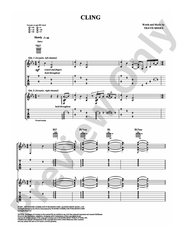 Cling - Guitar TAB (Digital Download)