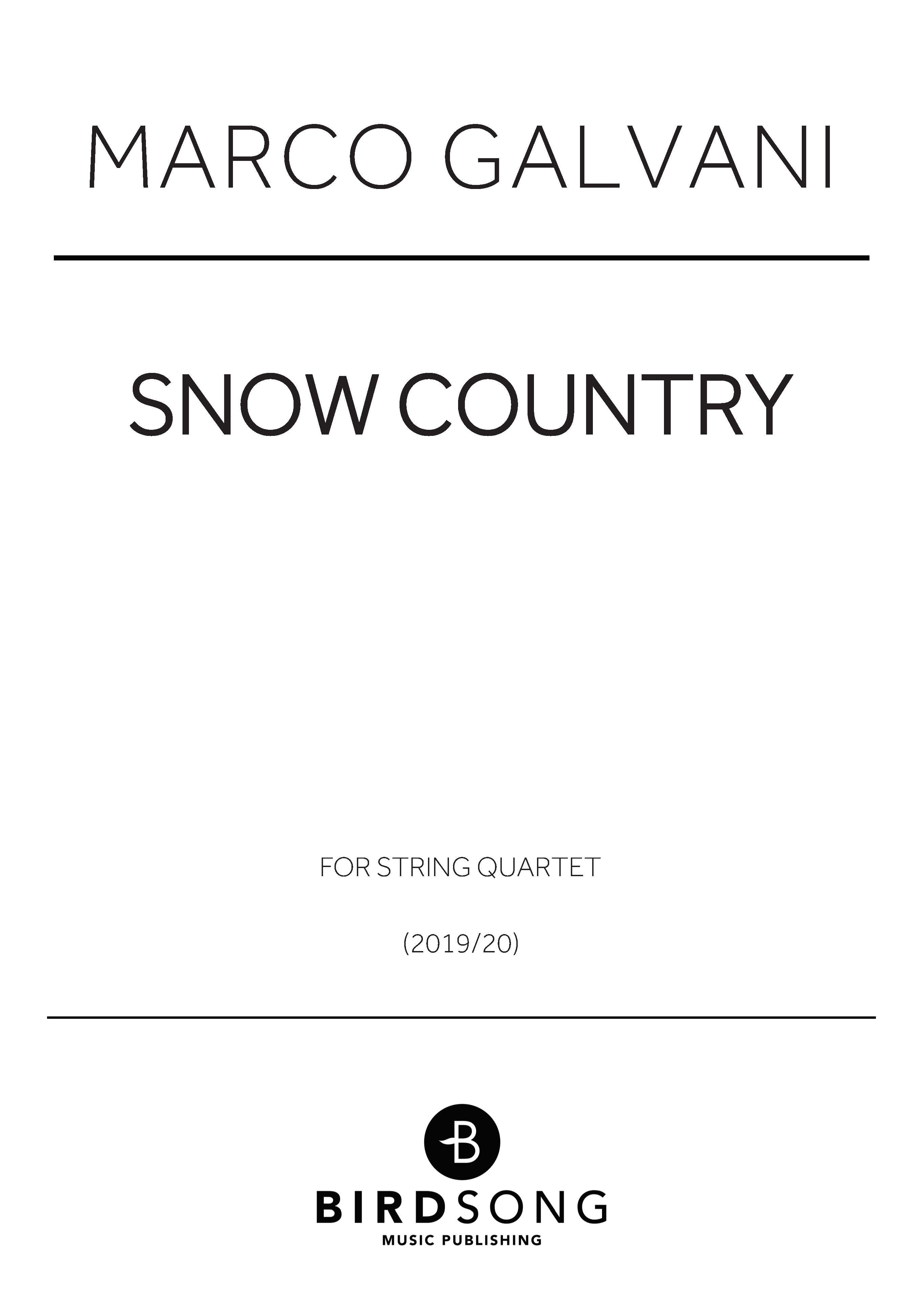 Snow Country - String Quartet (Digital Download)