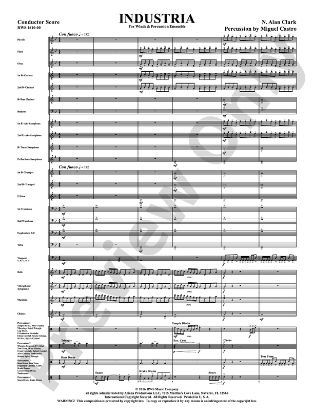 Industria - For Winds & Percussion Ensemble - Concert Band Conductor Score & Parts (Digital Download)