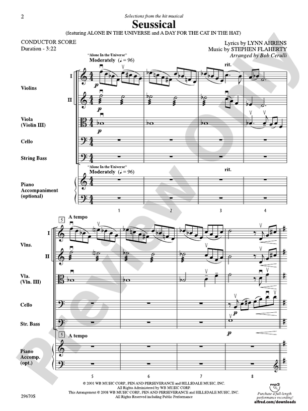 Seussical the Musical, Selections from – String Orchestra Conductor Score & Parts (Digital Download)