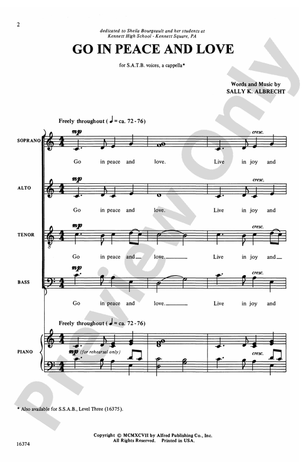Go in Peace and Love – SATB, a cappella Choral Octavo (Digital Download)
