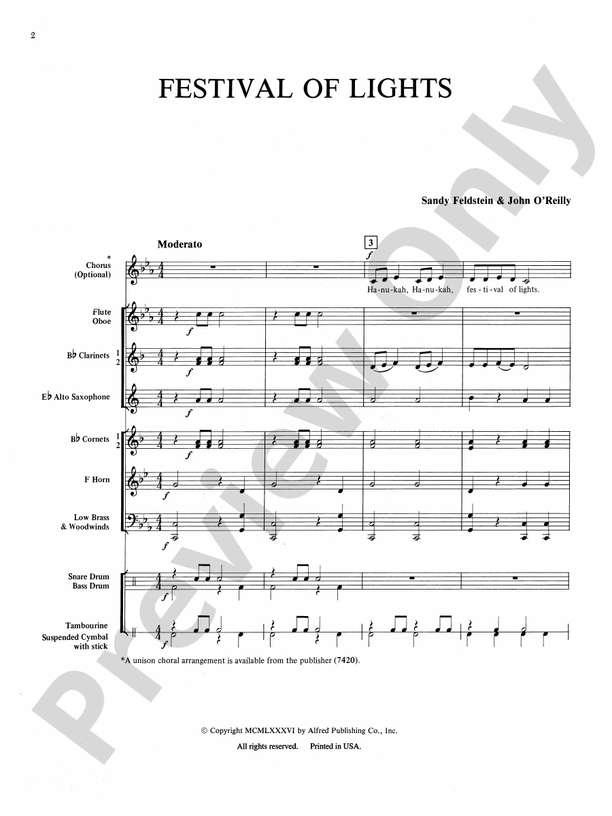 Festival of Lights (with optional chorus) - Concert Band Conductor Score & Parts (Digital Download)