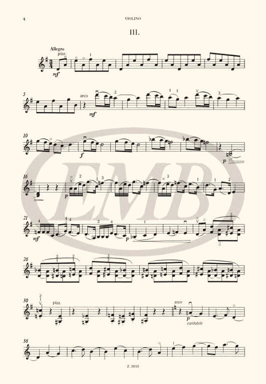 Farkas - Sonatina #3 - Violin/Piano Accompaniment EMB Z3818