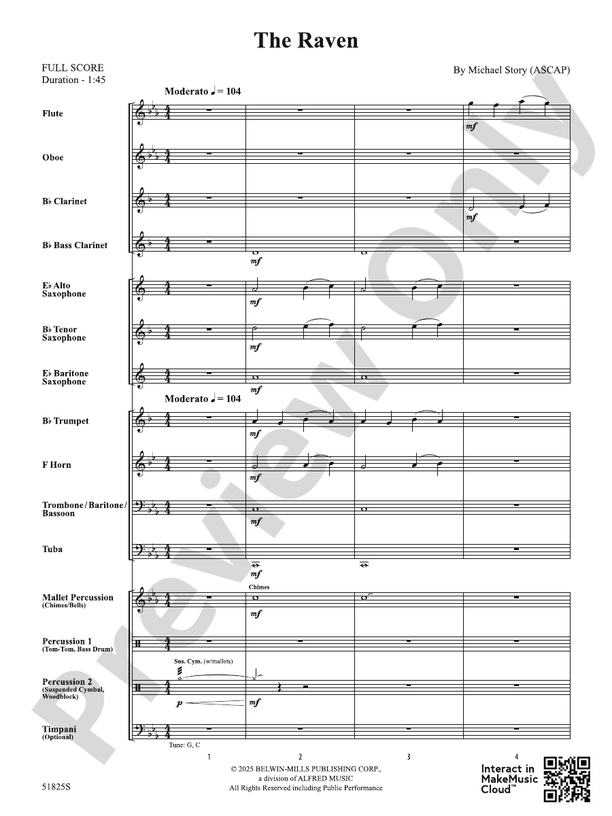 The Raven - Concert Band Conductor Score & Parts(Digital Download)