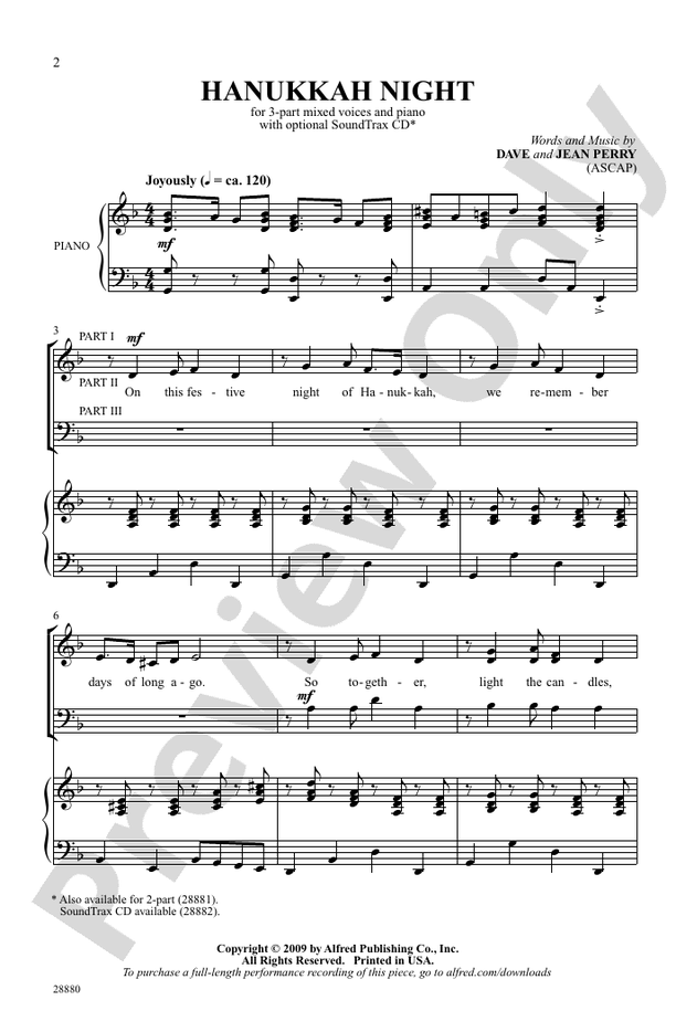 Hanukkah Night – 3-Part Mixed Choral Octavo (Digital Download)