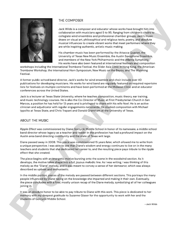 Ripple Effect – Concert Band Conductor Score & Parts (Digital Download)