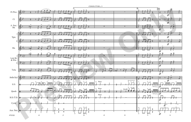 Cake by the Ocean – Marching Band Conductor Score & Parts (Digital Download)