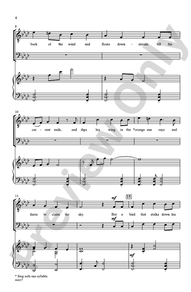 Caged Bird – TTBB Choral Octavo (Digital Download)