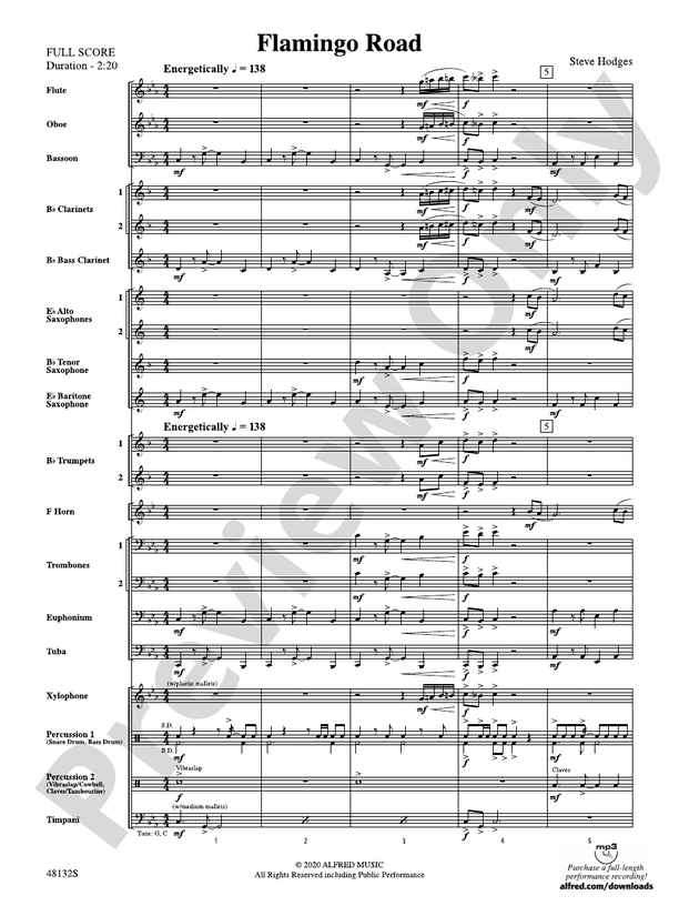 Flamingo Road - Concert Band Conductor Score & Parts (Digital Download)