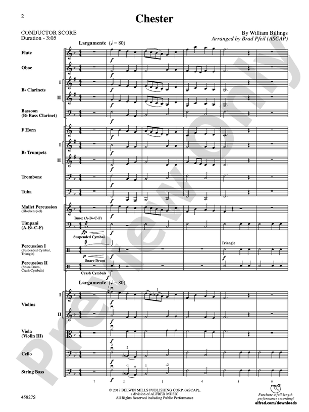 Chester – Full Orchestra Conductor Score & Parts (Digital Download)