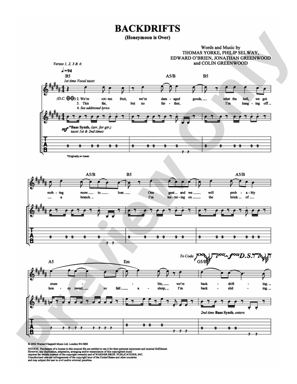 Backdrifts - Guitar TAB (Digital Download)