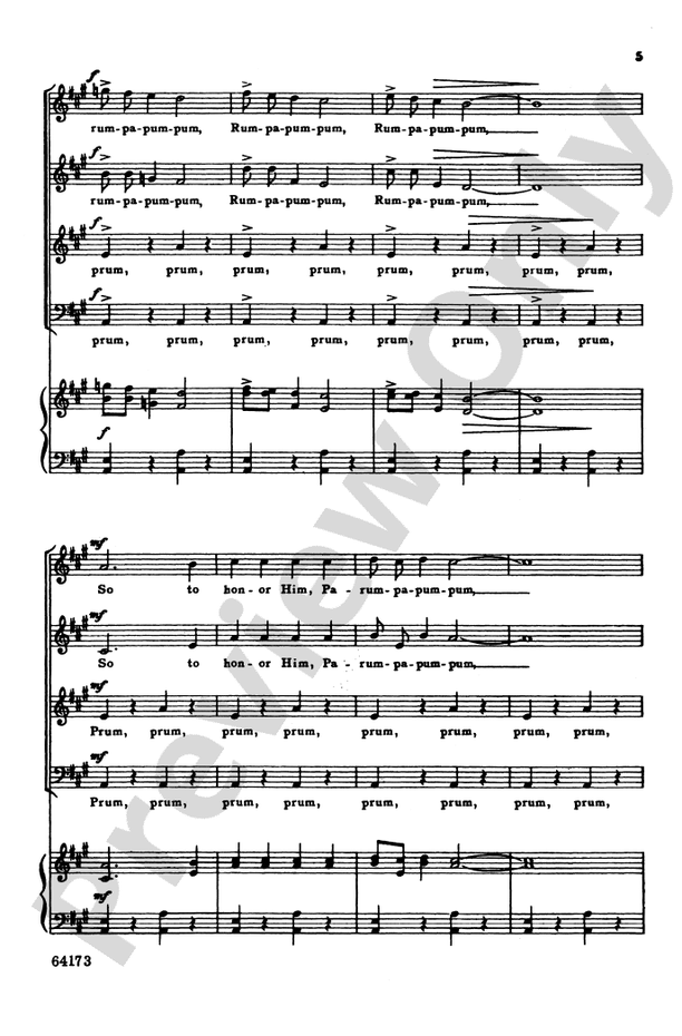 Carol of the Drum – SATB, a cappella Choral Octavo (Digital Download)