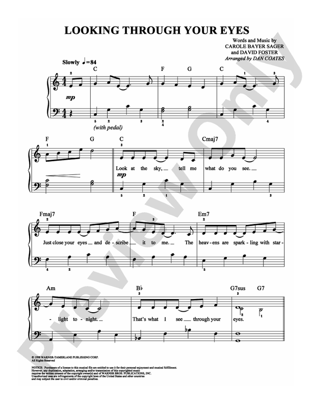 Looking Through Your Eyes - Arr. Dan Coates - Easy Piano (Digital Download)