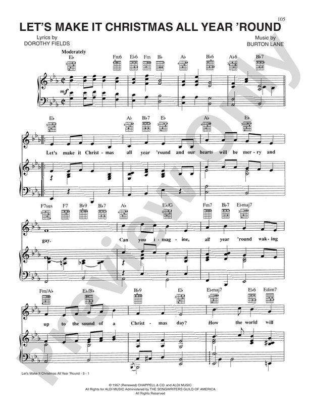 Let's Make It Christmas All Year 'Round - PVG - Burton Lane (Digital Download)