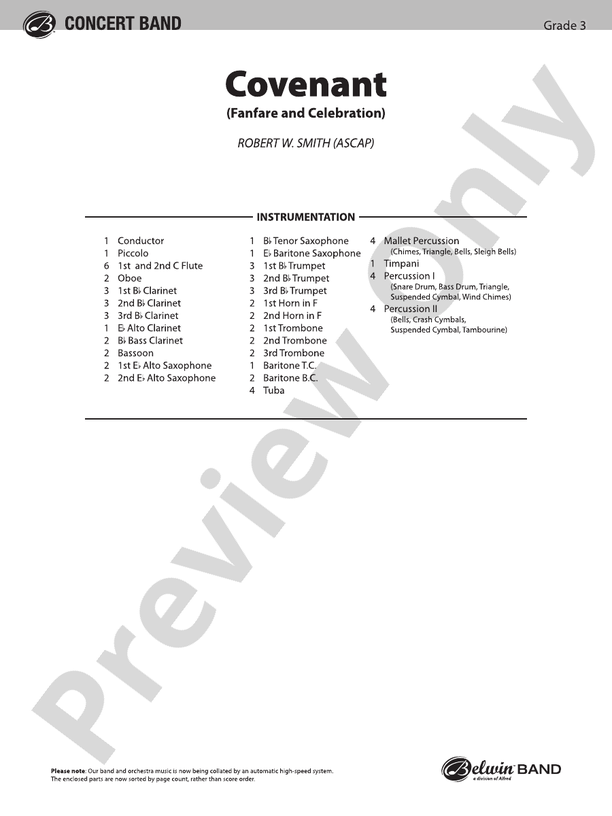 Covenant (Grade 4) - Concert Band Conductor Score & Parts (Digital Download)
