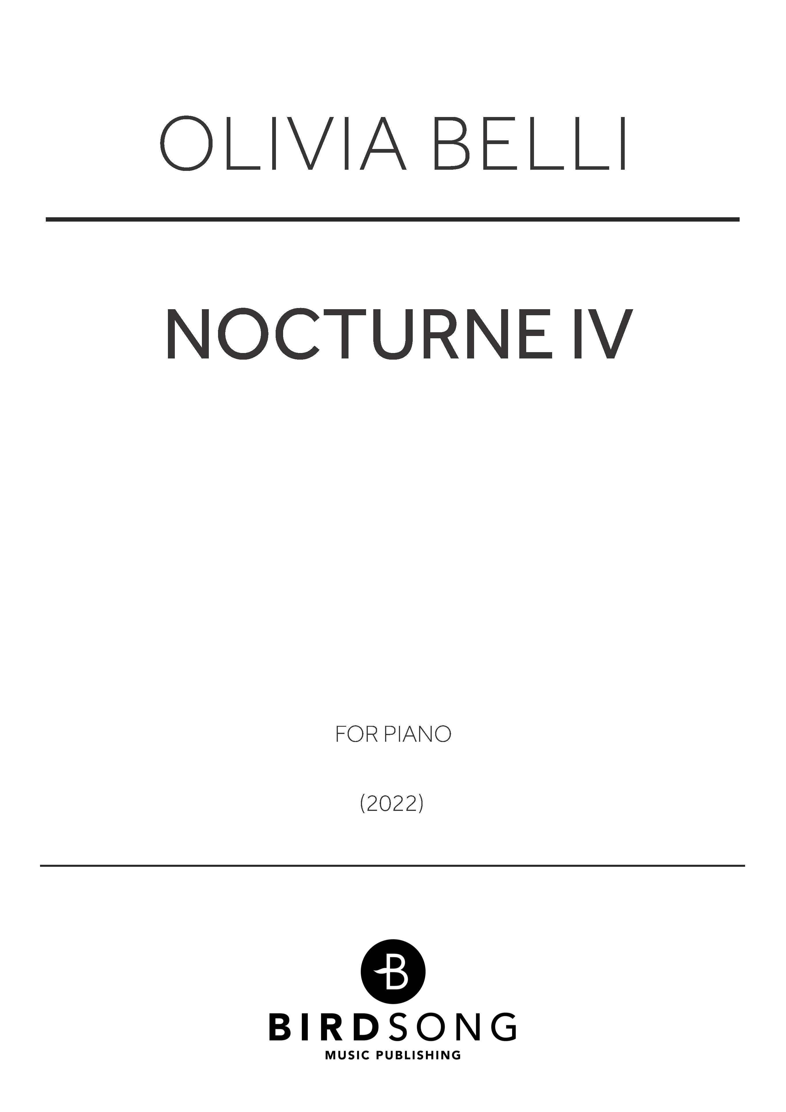 Belli - Nocturne IV - Piano Solo (Digital Download)