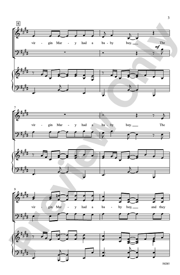 The Virgin Mary Had a Baby Boy - SAB Choral Octavo (Digital Download)