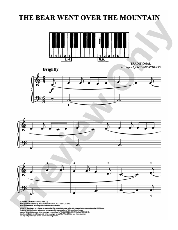 The Bear Went Over the Mountain - Arr. Robert Schultz - Easy Piano (Digital Download)