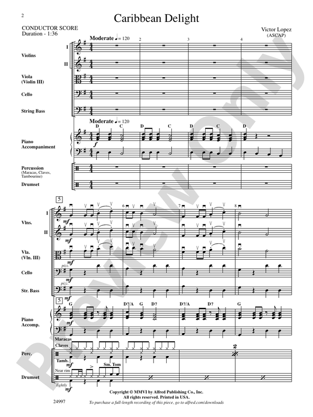 Caribbean Delight – String Orchestra Conductor Score & Parts (Digital Download)