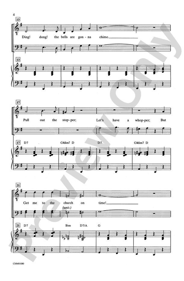 Get Me to the Church on Time – TBB Choral Octavo (Digital Download)