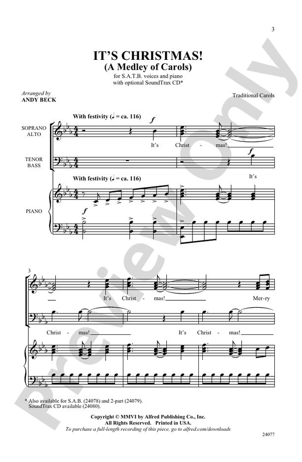 It's Christmas! (A Medley of Carols) – SATB Choral Octavo - Digital Sheet Music Download (Digital Download)