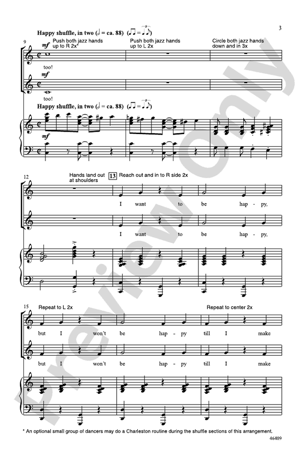 I Want to Be Happy - Arr. Sally K. Albrecht – 2-Part Choral Octavo (Digital Download)