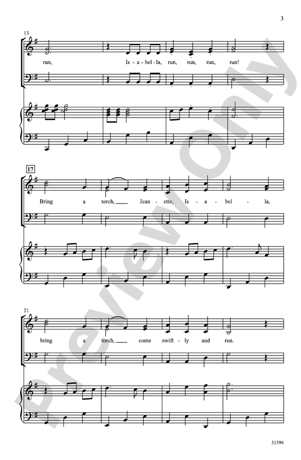 Bring a Torch, Jeanette, Isabella - SAB Choral Octavo (Digital Download)