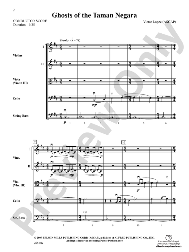 Ghosts of the Taman Negara – String Orchestra Conductor Score & Parts (Digital Download)