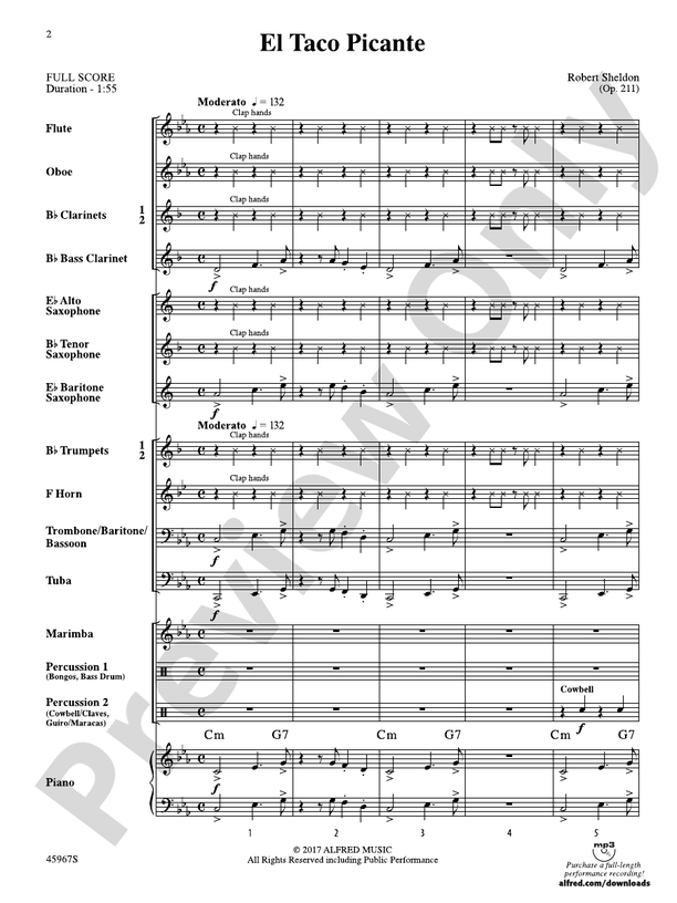 El Taco Picante - Concert Band Conductor Score & Parts (Digital Download)