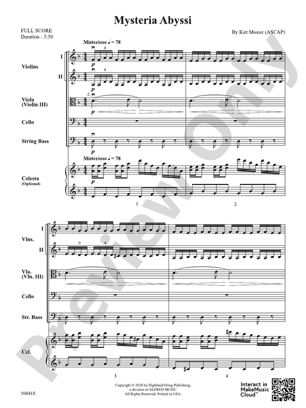 Mysteria Abyssi – String Orchestra Conductor Score & Parts