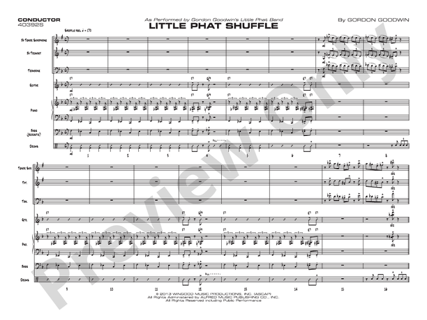 Little Phat Shuffle – Jazz Ensemble Conductor Score & Parts (Digital Download)