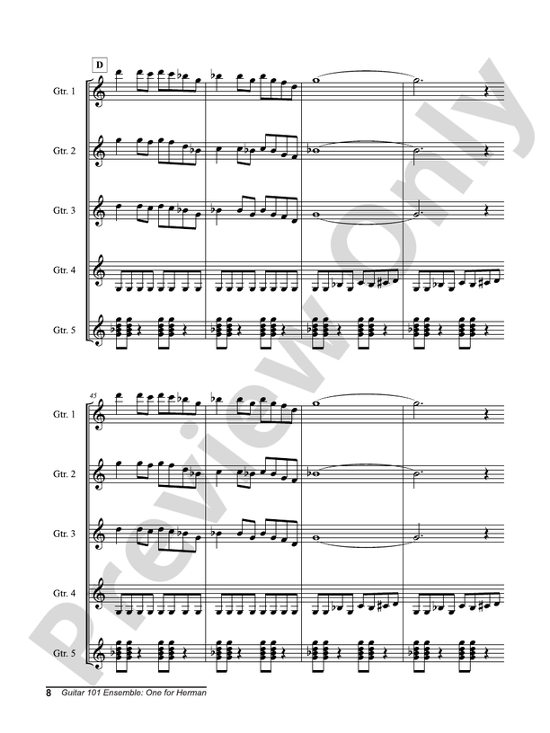 Alfred's Guitar 101, Ensemble: One for Herman - Guitar Ensemble (Digital Download)