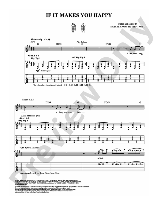 If It Makes You Happy - Guitar TAB (Digital Download)