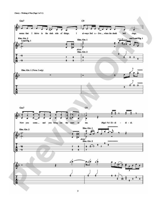 Wishing it Was - Guitar TAB (Digital Download)