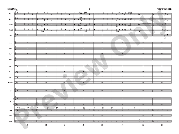 Race to the Bridge - Jazz Ensemble Conductor Score & Parts(Digital Download)