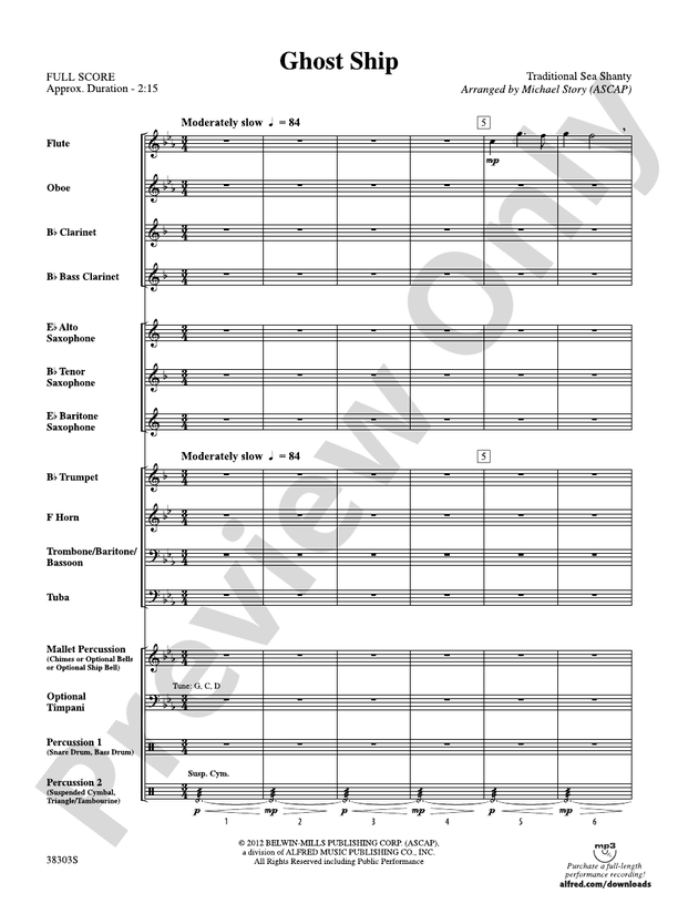 Ghost Ship - Concert Band Conductor Score & Parts (Digital Download)
