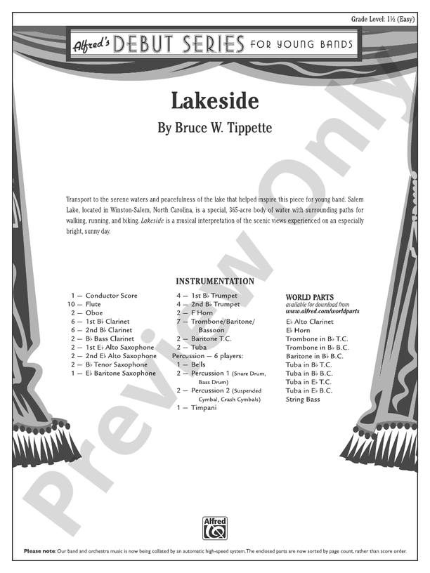 Lakeside - Concert Band Conductor Score & Parts (Digital Download)
