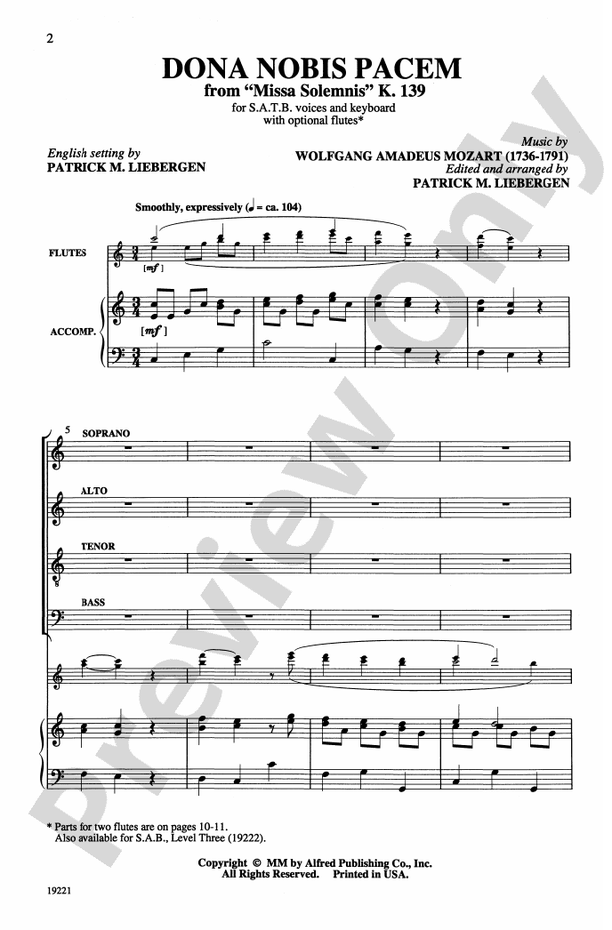 Dona Nobis Pacem (from Missa Solemnis) – SATB Choral Octavo (Digital Download)