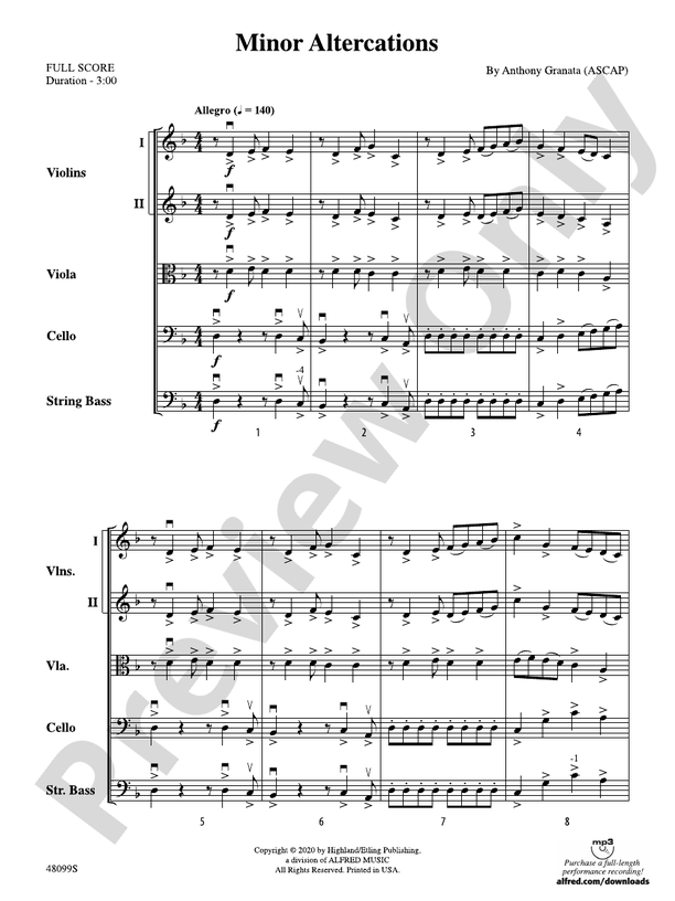 Minor Altercations - String Orchestra Conductor Score & Parts (Digital Download)