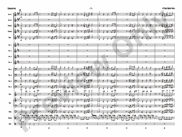 A Few Good Men (Grade 5.5) - Jazz Ensemble Conductor Score & Parts (Digital Download)