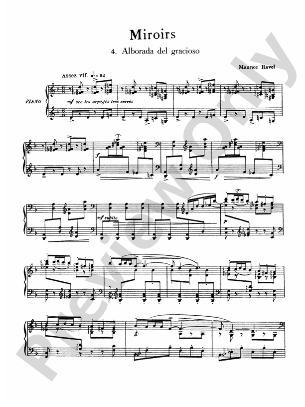 Ravel - Alborada Del Gracioso from Miroirs - Piano Solo (Digital Download)