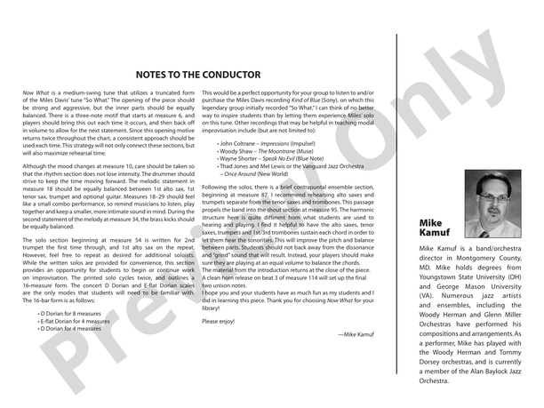 Now What - Jazz Ensemble Conductor Score & Parts (Digital Download)