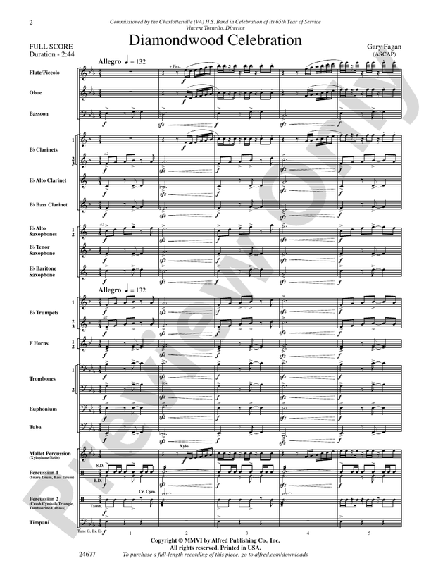 Diamondwood Celebration - Concert Band Conductor Score & Parts (Digital Download)