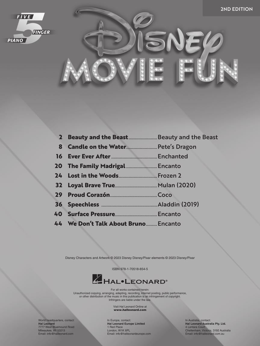Disney Movie Fun - 2nd Edition - Five-Finger Piano Hal Leonard 1157656