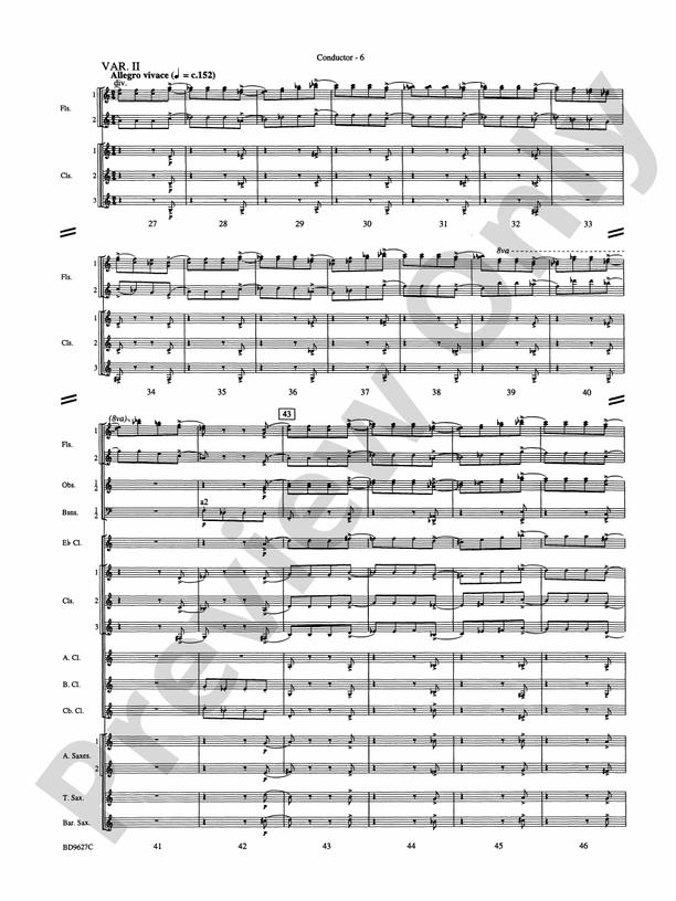 Variations on a Theme of Robert Schumann - Concert Band Conductor Score & Parts (Digital Download)