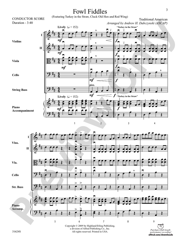 Fowl Fiddles – String Orchestra Conductor Score & Parts (Digital Download)