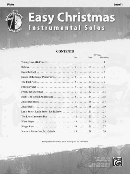 Easy Christmas Instrumental Solos Flute Book/CD